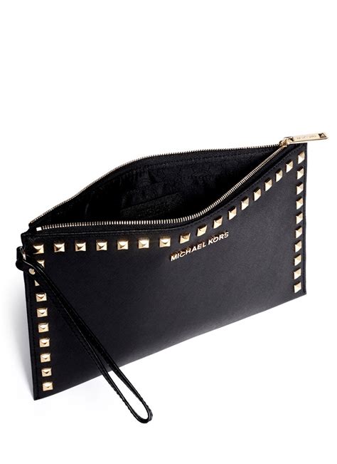 michael kors studded clutch.